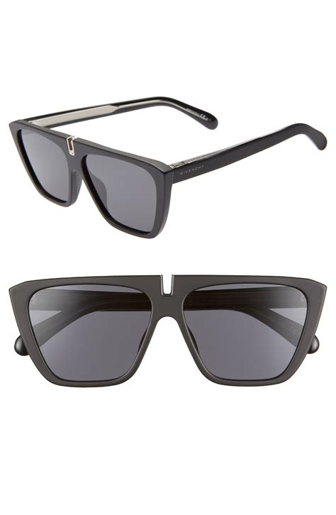 givenchy 58mm flat top sunglasses black|Givenchy 55mm oversized sunglasses.